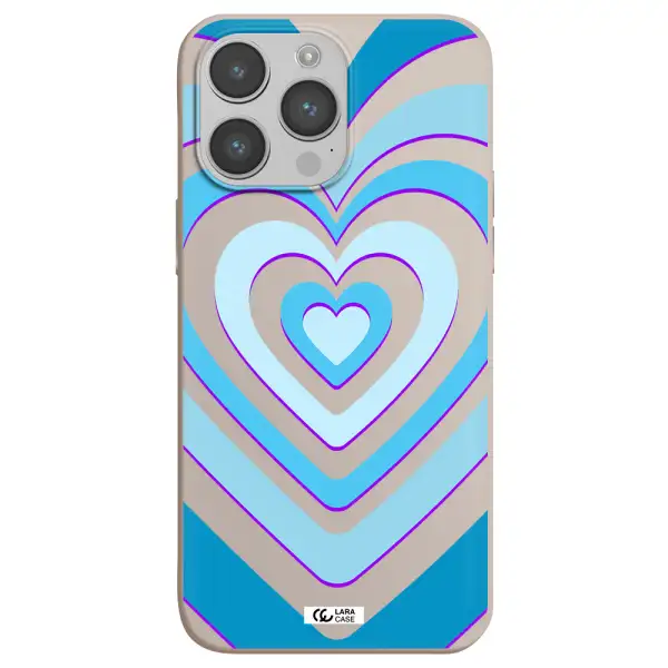 Blue Heart Apple iPhone 14 pro max Silicone Stone Case