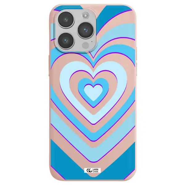 Blue Heart Apple iPhone 14 pro Silicone pastel pink Case