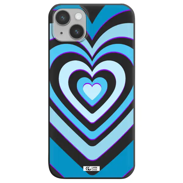 Blue Heart Apple iPhone 14 Silicone black Case