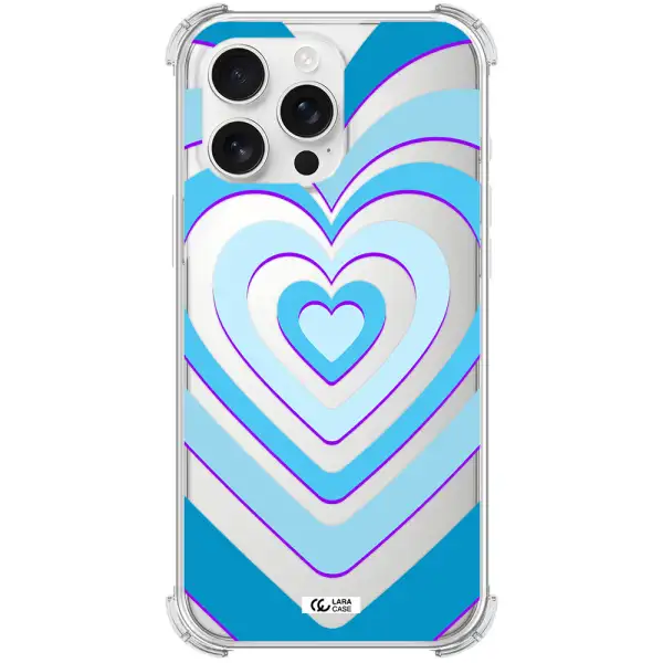 Blue Heart Apple Iphone 16 Pro Max Clear Pc Case