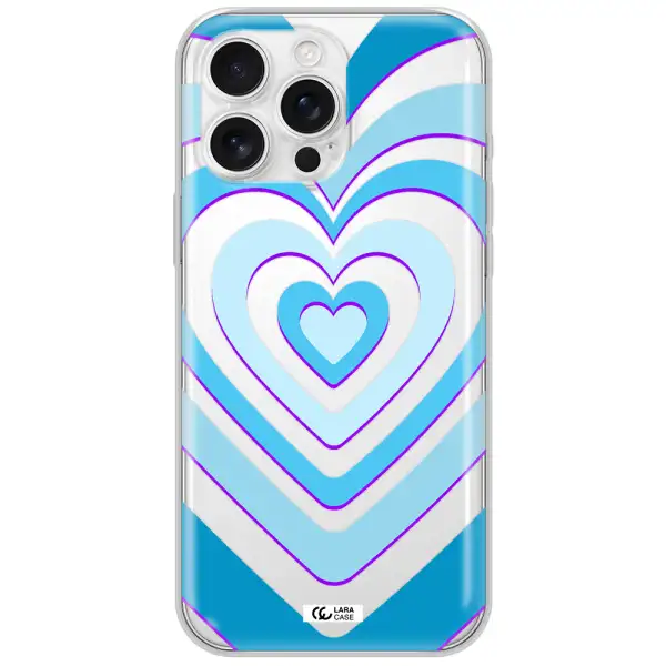 Blue Heart Apple Iphone 16 Pro Max Clear Tpu Case