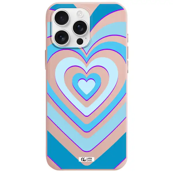 Blue Heart Apple Iphone 16 Pro Max Silicone Pastel Pink Case