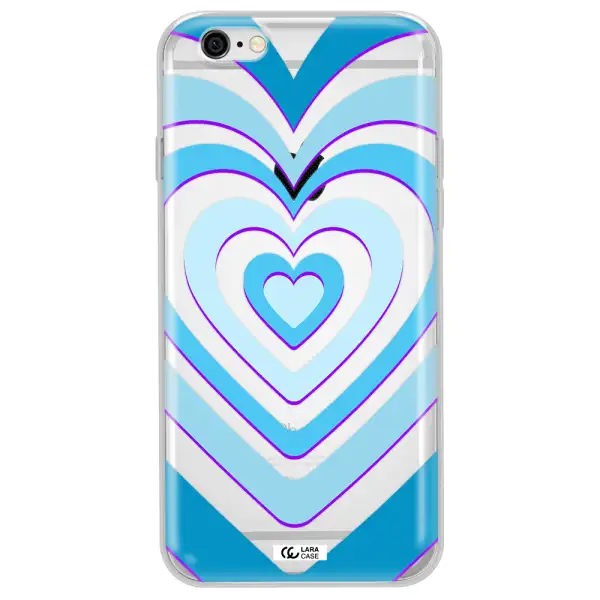 Blue Heart Apple iPhone 6 plus Clear TPU Case