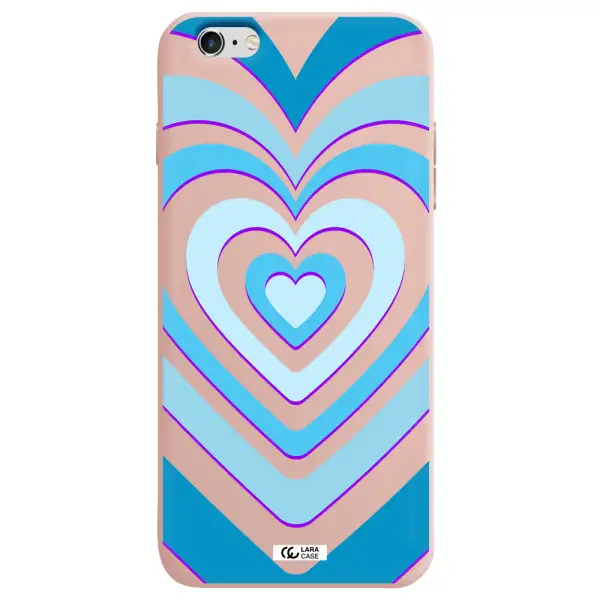 Blue Heart Apple iPhone 6 plus Silicone pastel pink Case