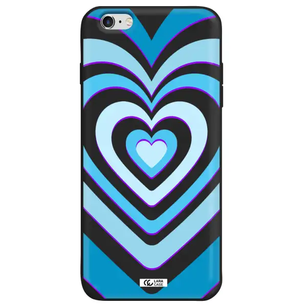 Blue Heart Apple iPhone 6 s plus Silicone black Case