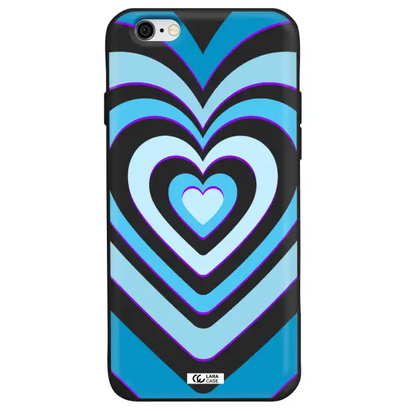 Blue Heart Apple iPhone 6 Silicone black Case