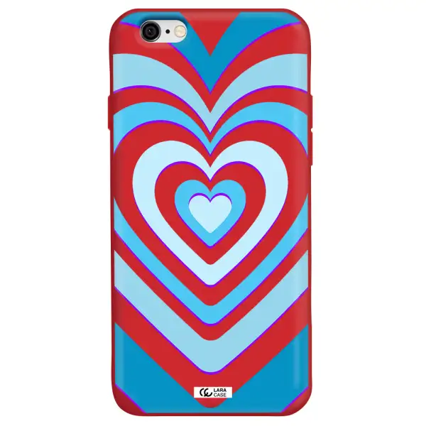 Blue Heart Apple iPhone 6 Silicone Imperial Red Case