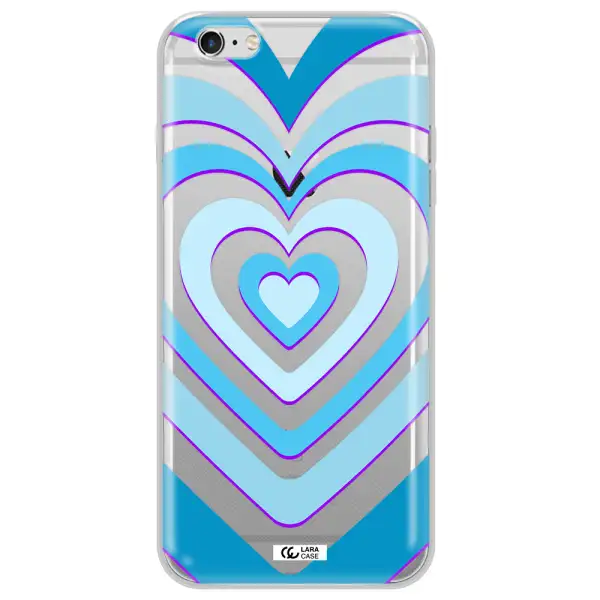 Blue Heart Apple iPhone 6S Clear TPU Case