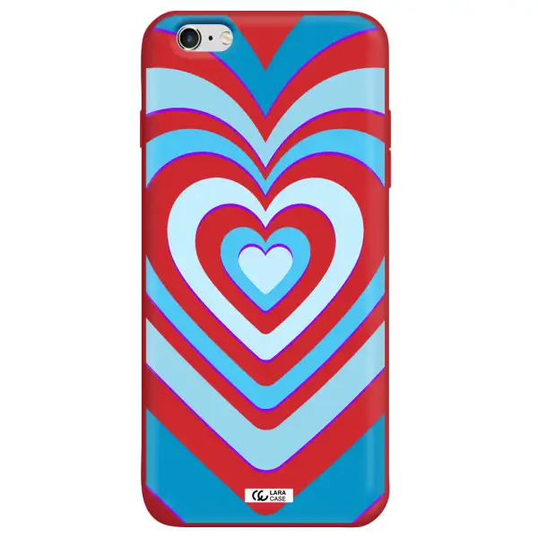 Blue Heart Apple iPhone 6S Silicone Imperial Red Case