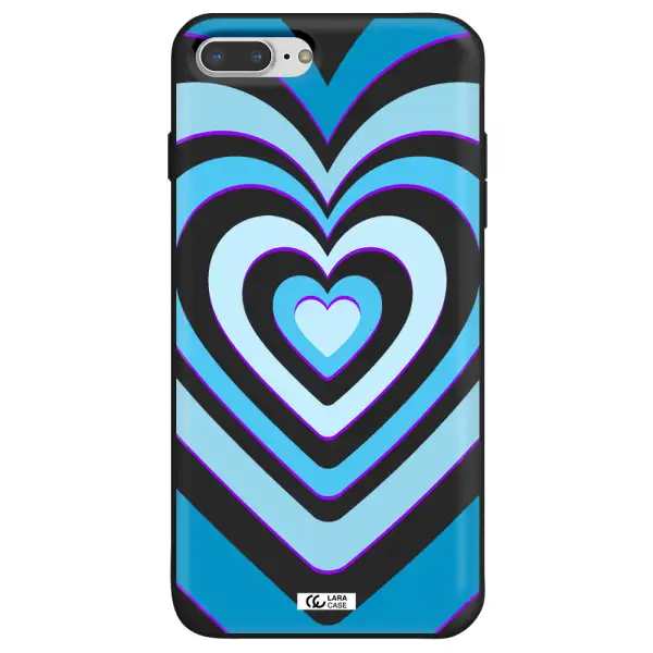Blue Heart Apple iPhone 7 plus Silicone black Case