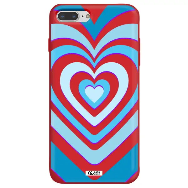 Blue Heart Apple iPhone 7 plus Silicone Imperial Red Case