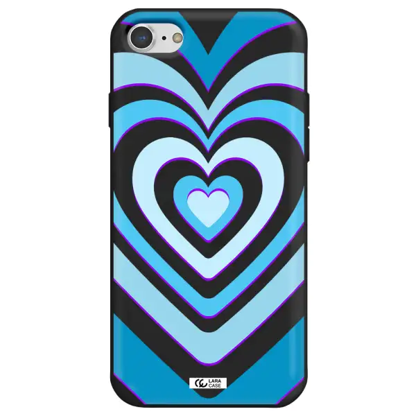 Blue Heart Apple iPhone 7 Silicone black Case
