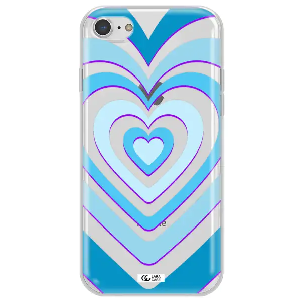 Blue Heart Apple iPhone 8 Clear TPU Case