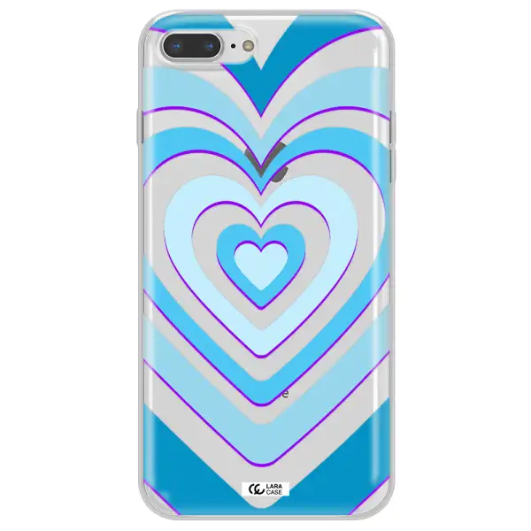 Blue Heart Apple iPhone 8 plus Clear TPU Case