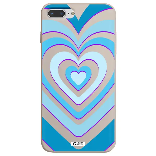 Blue Heart Apple iPhone 8 plus Silicone Stone Case