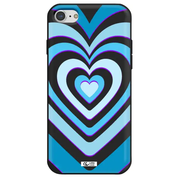Blue Heart Apple iPhone 8 Silicone black Case