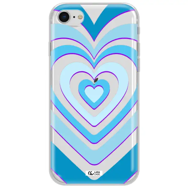 Blue Heart Apple Iphone Se 2020 Clear Tpu Case