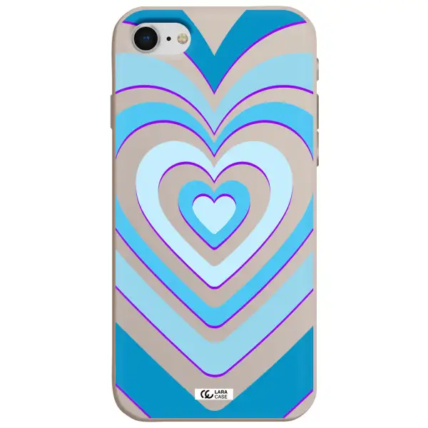 Blue Heart Apple iPhone se 2020 Silicone Stone Case