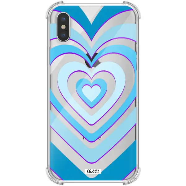 Blue Heart Apple iPhone XS Clear PC Case