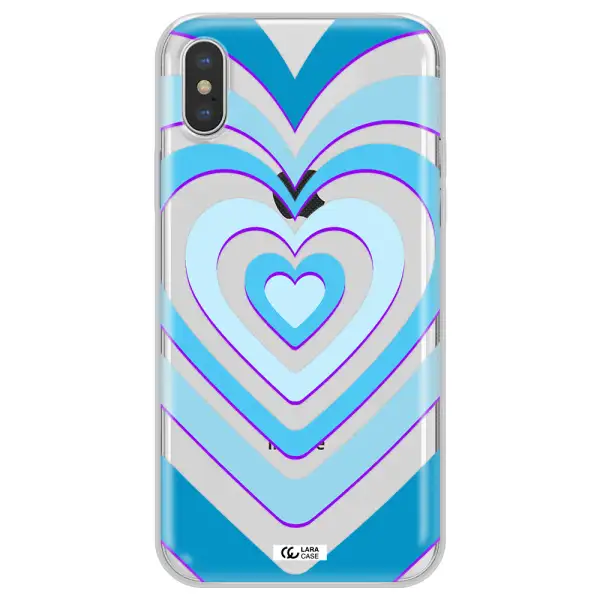 Blue Heart Apple iPhone XS max Clear TPU Case