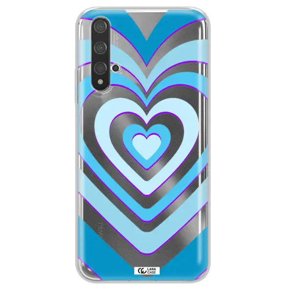 Blue Heart Huawei Nova 5t Clear TPU Case