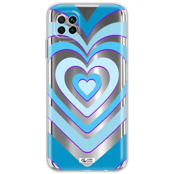 Blue Heart Huawei Nova 7I Clear Tpu Case