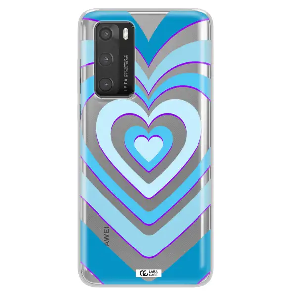 Blue Heart Huawei P40 Clear TPU Case