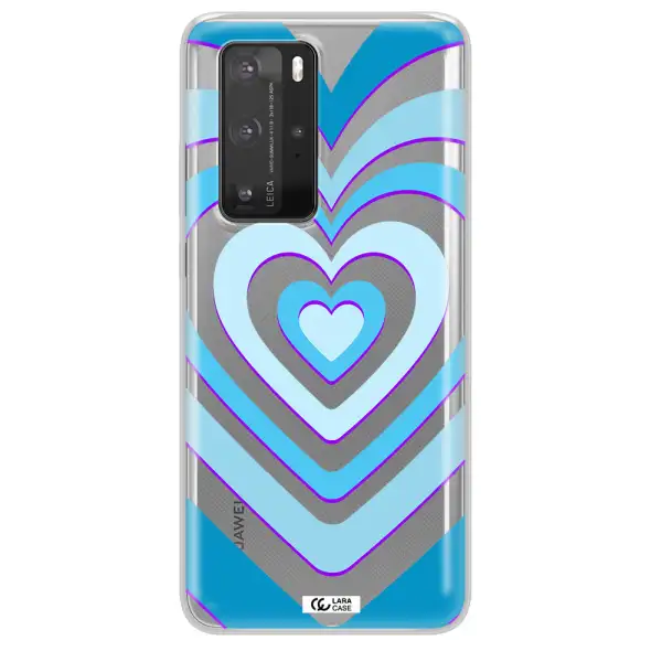 Blue Heart Huawei P40 Pro Clear TPU Case