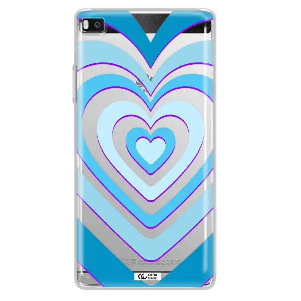 Blue Heart Huawei P8 Clear TPU Case