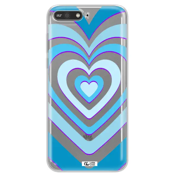 Blue Heart Huawei Y6 2018 Clear TPU Case