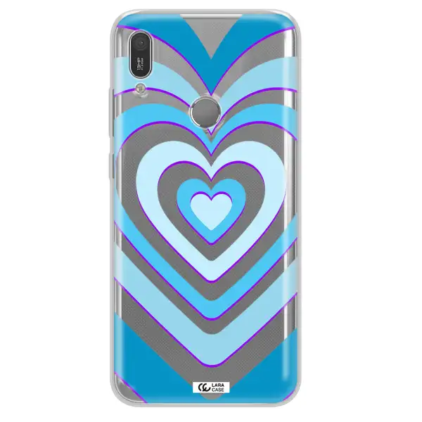 Blue Heart Huawei Y6 2019 Clear TPU Case