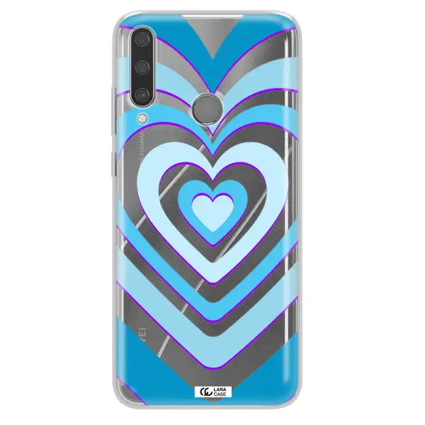 Blue Heart Huawei Y6P Clear TPU Case