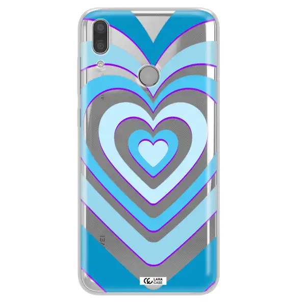 Blue Heart Huawei Y7 2019 Clear TPU Case