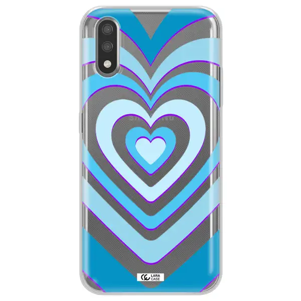 Blue Heart Samsung A01 Clear TPU Case