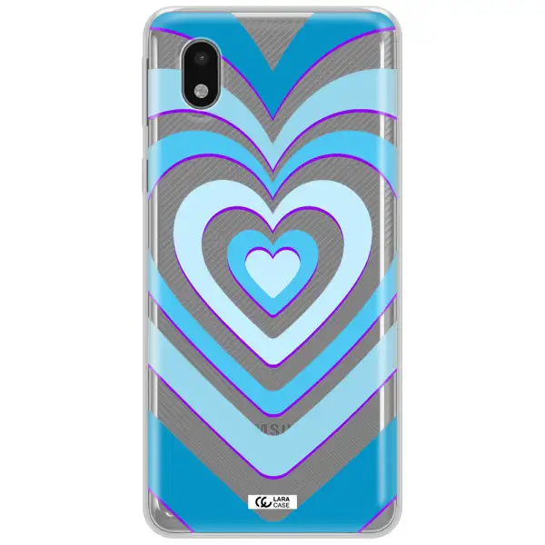 Blue Heart Samsung A01 Core Clear Tpu Case