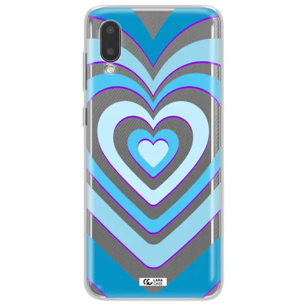 Blue Heart Samsung A02 Clear TPU Case