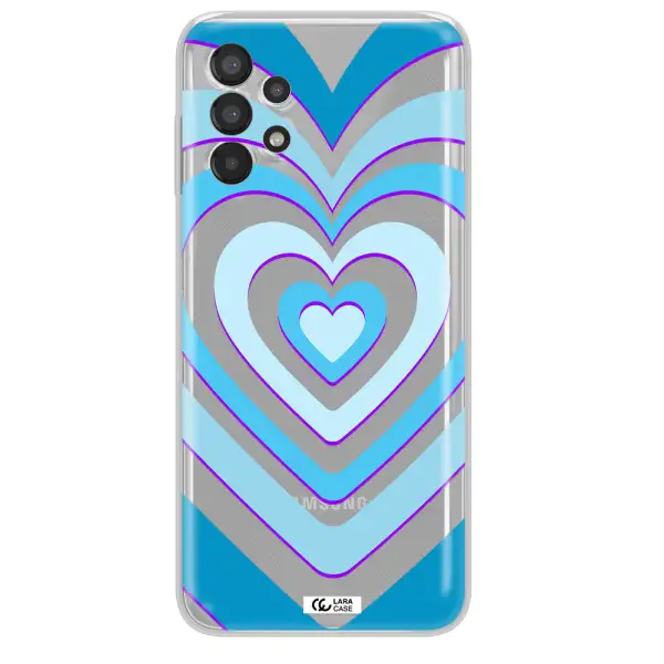 Blue Heart Samsung A13 Clear TPU Case