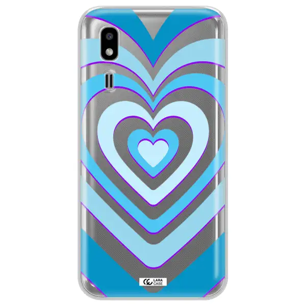 Blue Heart Samsung A2 Core Clear TPU Case