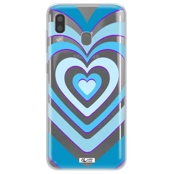 Blue Heart Samsung A20 Clear TPU Case