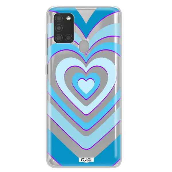 Blue Heart Samsung A21S Clear TPU Case