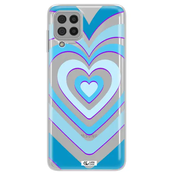 Blue Heart Samsung A22 4g Clear TPU Case