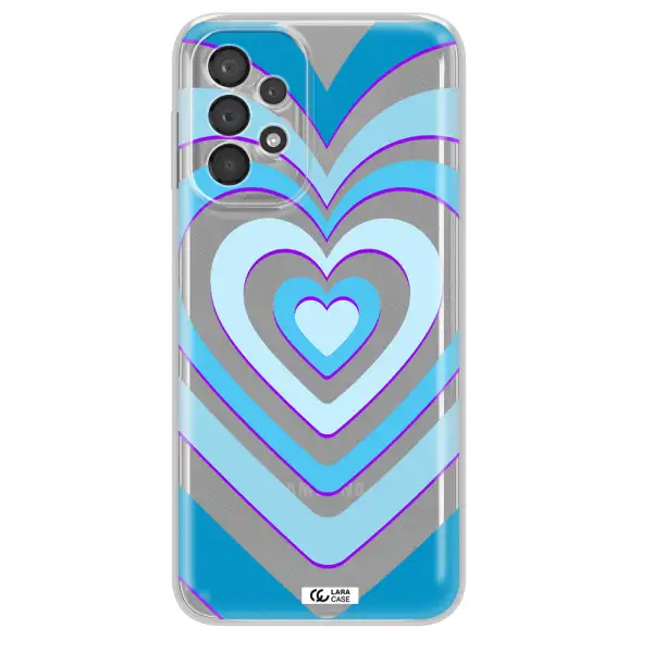 Blue Heart Samsung A23 5G Clear Tpu Case