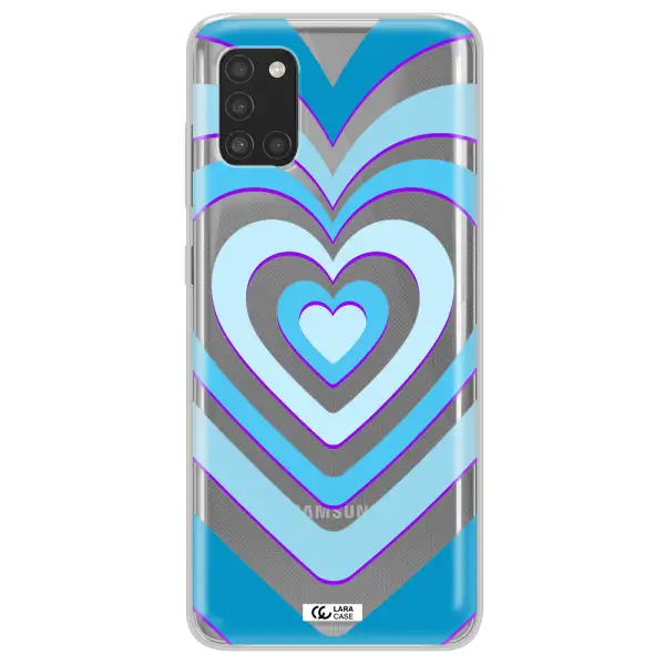 Blue Heart Samsung A31 Clear TPU Case