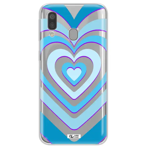 Blue Heart Samsung A40 Clear TPU Case