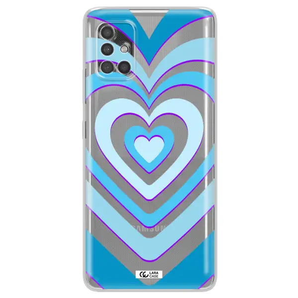 Blue Heart Samsung A40S Clear Tpu Case