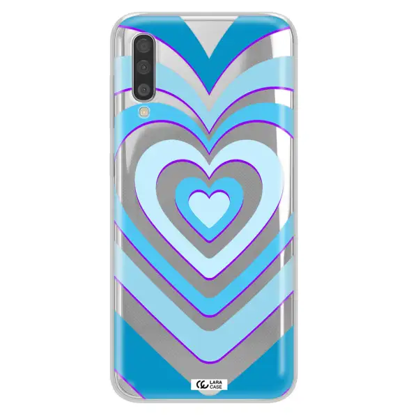 Blue Heart Samsung A50 Clear TPU Case