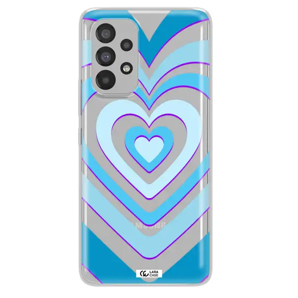 Blue Heart Samsung A53 Clear TPU Case