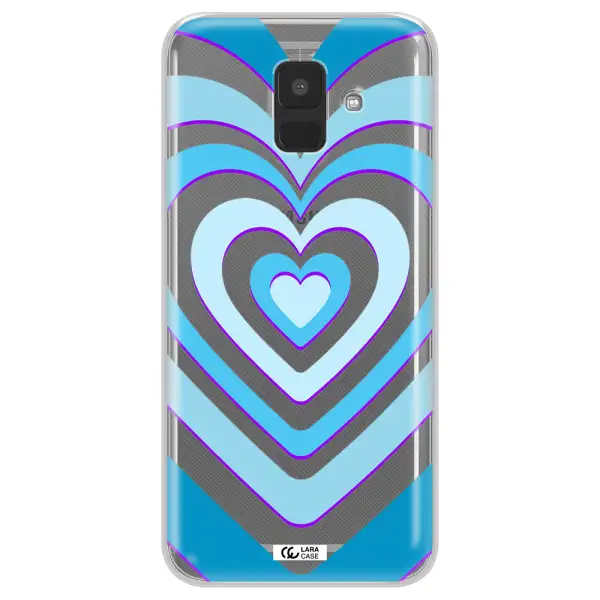 Blue Heart Samsung A6 Clear TPU Case