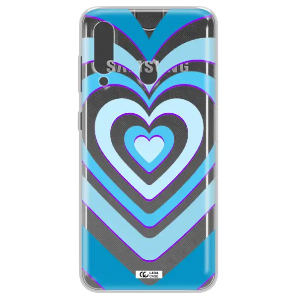 Blue Heart Samsung A60 Clear TPU Case