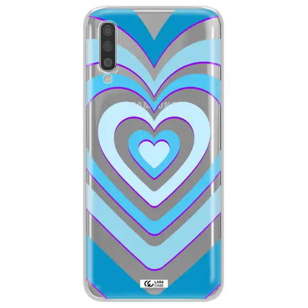 Blue Heart Samsung A70 Clear TPU Case